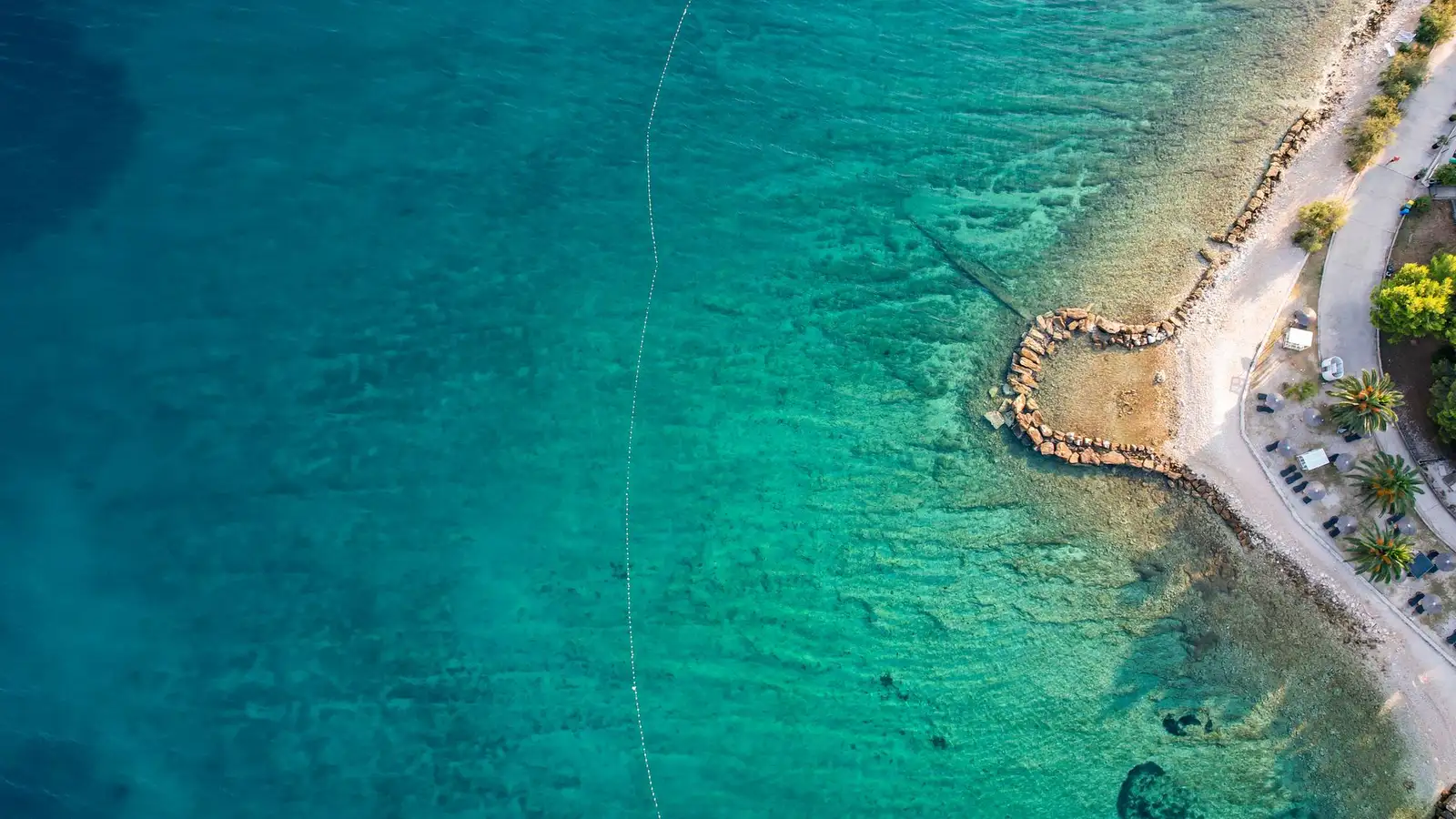 Aerial view of a Goa beach and coastline